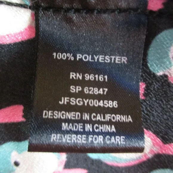 BeBop Black Crepe Ruffle Front Bird Print Blouson Hi-Low Size XS Graphic Print - Picture 6 of 7